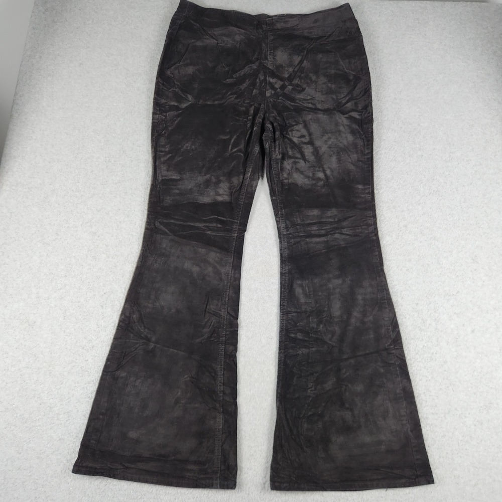 No Boundaries Flare Pants Womens XL Gray Corduroy Bell Bottom Stretch Retro